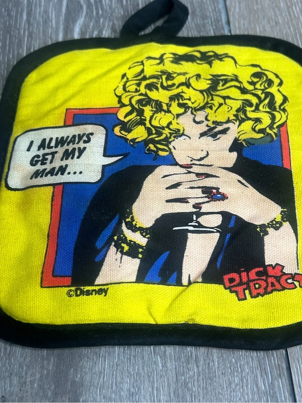 Vintage 1990 Disney Dick Tracy Potholder Set Zak Designs Pop Art Hot Pads